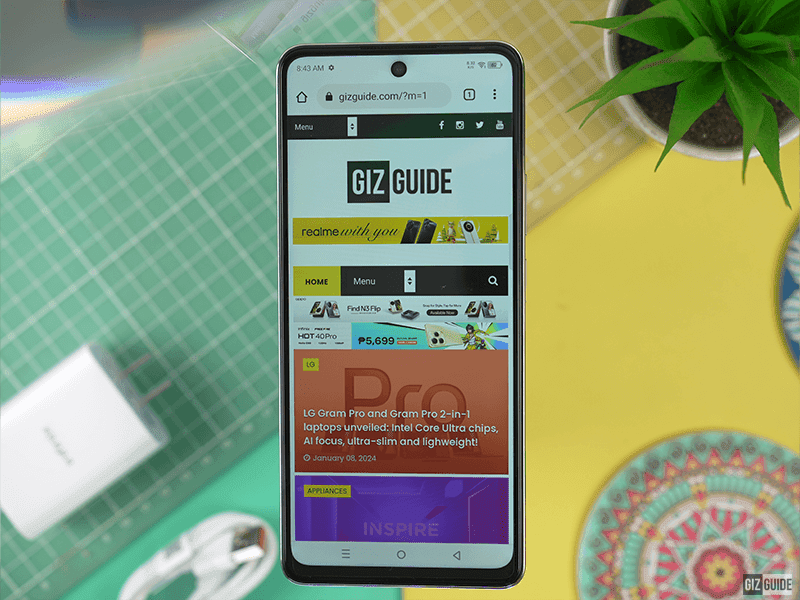 Web surfing on the Infinix HOT 40 Pro