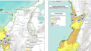 ALERTA POR AUMENTO DE LLUVIAS EN EL CHOCÓ, 27 MUNICIPIOS ESTARÍAN EN RIESGO POR CRECIENTES SÚBITAS E INUNDACIONES.