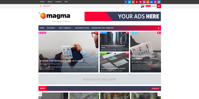 Magma Blogger Template 2017