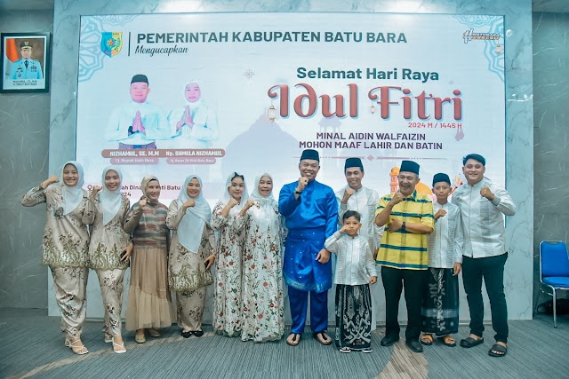 MERAYAKAN IDUL FITRI 1445 H, PJ BUPATI BATU BARA GELAR OPEN HOUSE