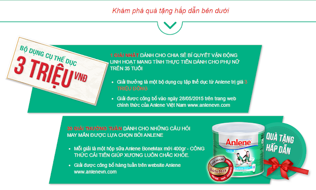 Khám phá quà tặng hấp dẫn hộp sữa Anlene BoneMax mới 400gr www.c10mt.com