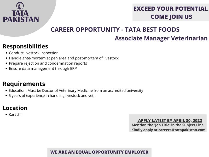 Tata Pakistan Jobs April 2022