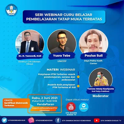 Repost: Seri Webinar GURU BELAJAR PEMBELAJARAN TATAP MUKA TERBATAS