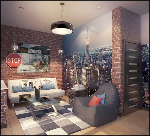 New York Themed Bedroom via 3.bp.blogspot.com