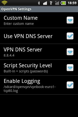 OpenVPN Settings Preference