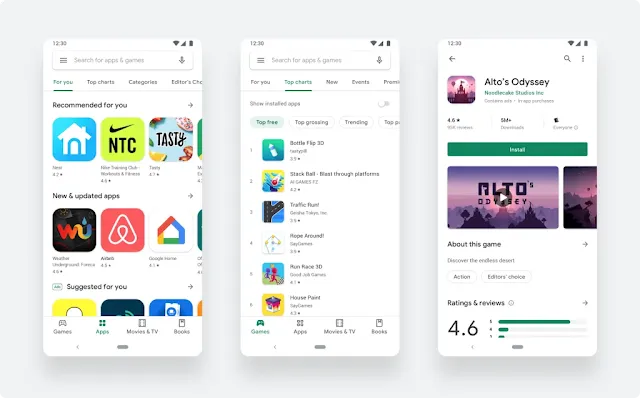 Download new Play Store updated with Material Design 2 - Techzost blog