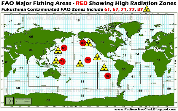 FAO MAJOR FISHING AREAS RADIATION MAP