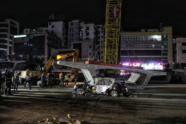 Bangladesh Halts Construction of Elevated Bus Line Following Deadly Collapse.lelemuku.com.jpg