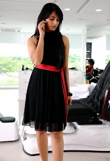 Anushka Shetty Hot in Black Dress Photos Stills