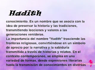 significado del nombre Hadith