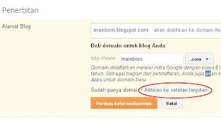 cara ganti domain blogspot di Domain.com