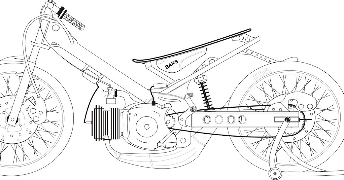 Kumpulan Mewarnai Gambar Sketsa Motor Desain  Interior 