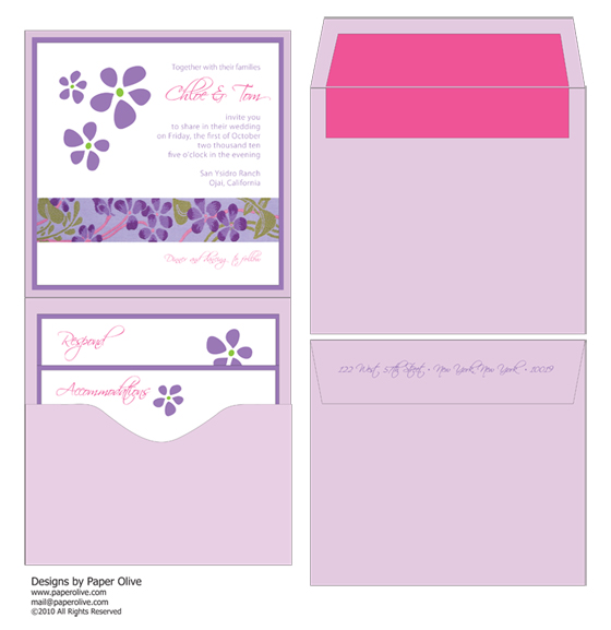 pink and playful purple invitation concept by paper olive