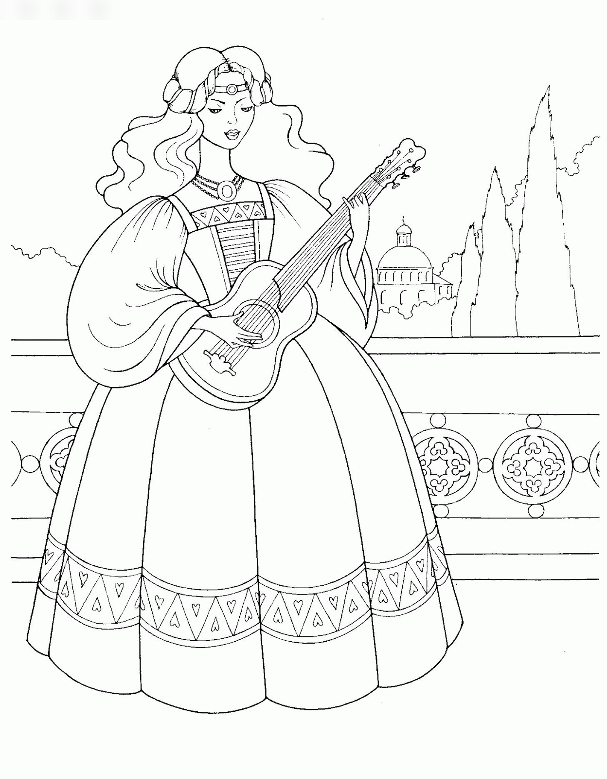 Download Hijab Princess Coloring Pages Sketch Coloring Page