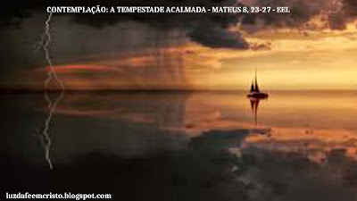 imagem do barco no mar, Jesus acalma a tempestade