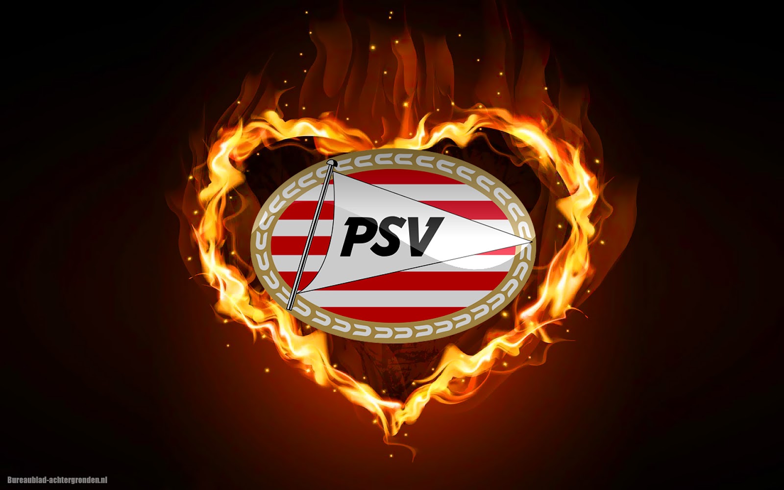 Voetbalclub PSV wallpaper met vuur | Mooie Leuke Achtergronden Voor Je
