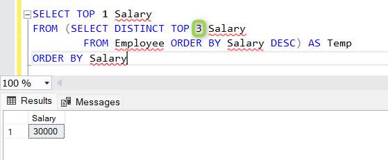 3rd highest salary in sql