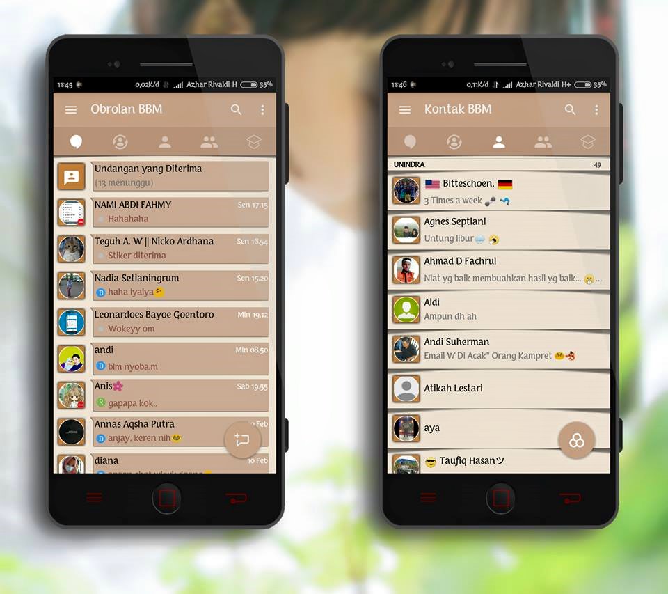 BBM Mod v3.3.0.16 Mi-Simple Brown (Full DP No Crop ...