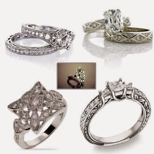 Trend gaya foto model cincin kawin emas putih berlian 