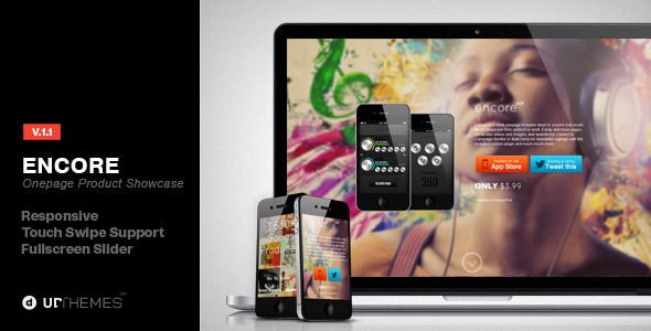 Encore Onepage Product Showcase with Parallax - Creative Site Templates