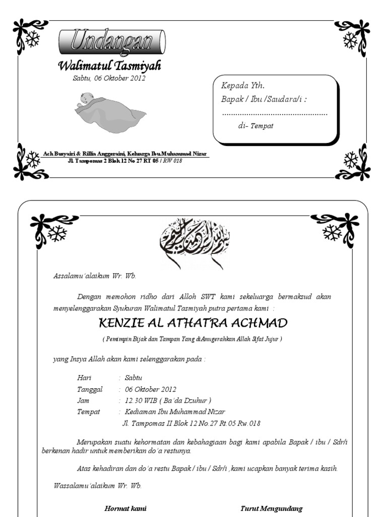  undangan aqiqah yang bisa di edit wood scribd indo