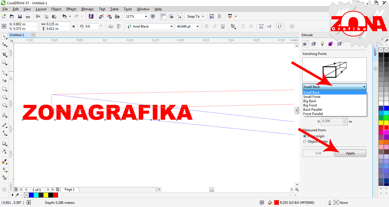 Cara Membuat Tulisan  3D Dengan  Corel Draw  X7  Belajar 