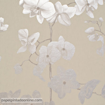 papel pintado flores contemporáneas de liquidación