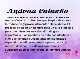 significado del nombre Andrea Celeste