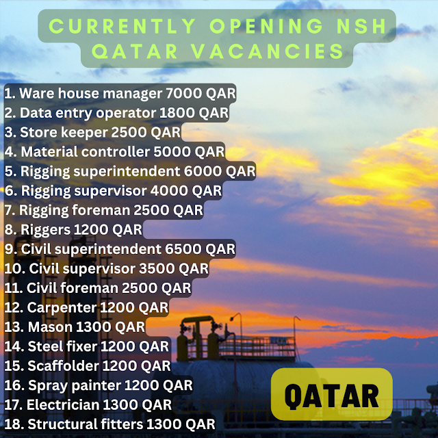 Currently opening NSH Qatar vacancies