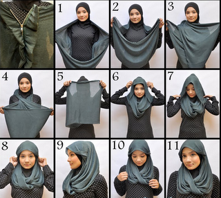 gambar cara memakai jilbab terbaru