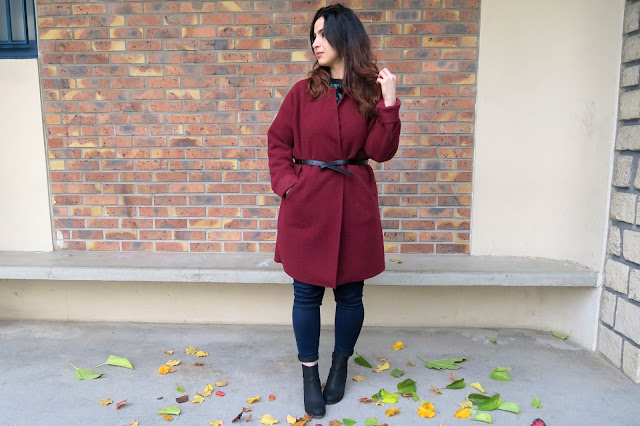 manteau rouge, promod, le blog d'une tunisienne, blogueuse maghrébine, blogueuse tunisienne, tenue, outfit, hiver 2016, 2017, 