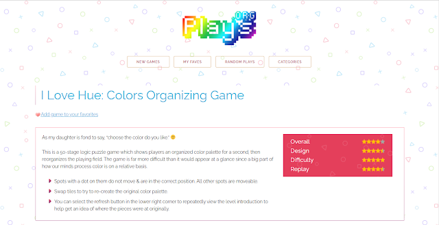 Plays.org I Love Hue Colors Organizing Game