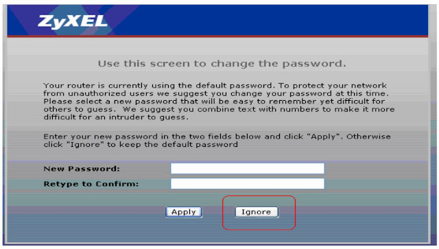 password of DSL Router