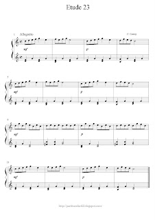 Free piano sheet music of Carl Czerny: Etude 23