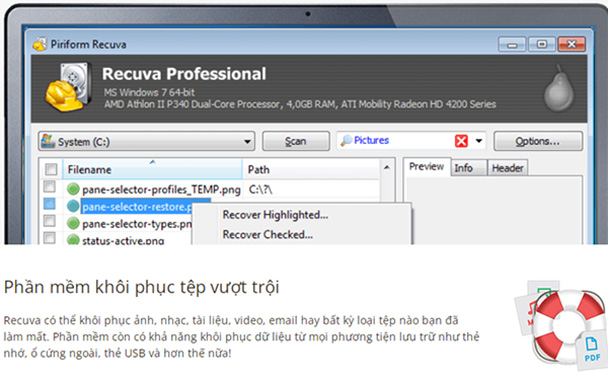 Download Recuva - Khôi phục file & dữ liệu trên máy tính a3