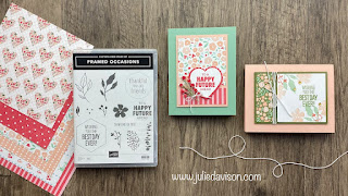 3 Stampin' Up! Country Floral Lane Cards with Framed Occasions + Video ~ www.juliedavison.com #stampinup