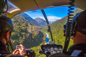 flying up the Taipo, helicopter, river, New Zealand, Chris Baer