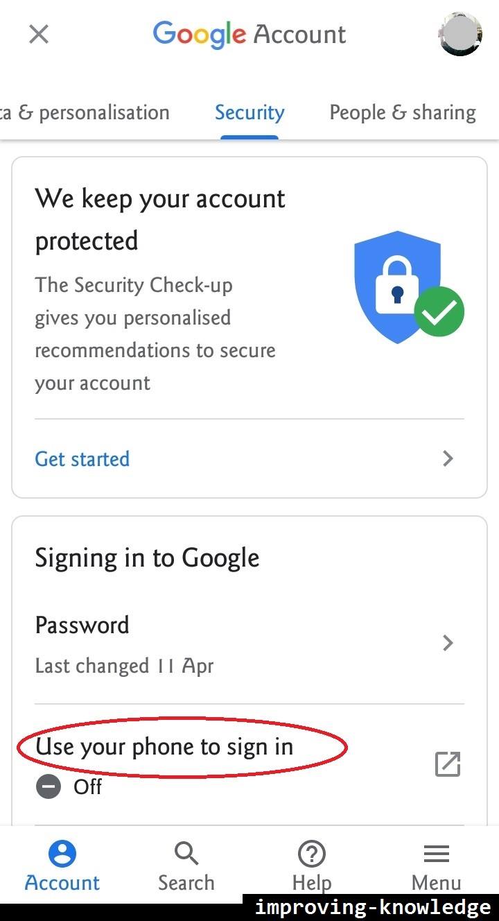 Sign in with your phone instead of a password