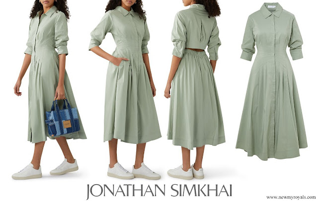 Queen Rania wore JONATHAN SIMKHAI Jazz Poplin Dress