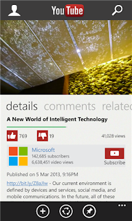 YouTube app foe windows Phone 8 screenshot