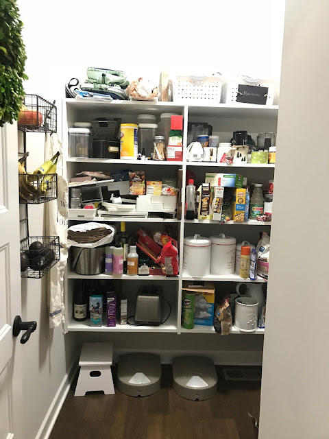 Messy pantry before and after