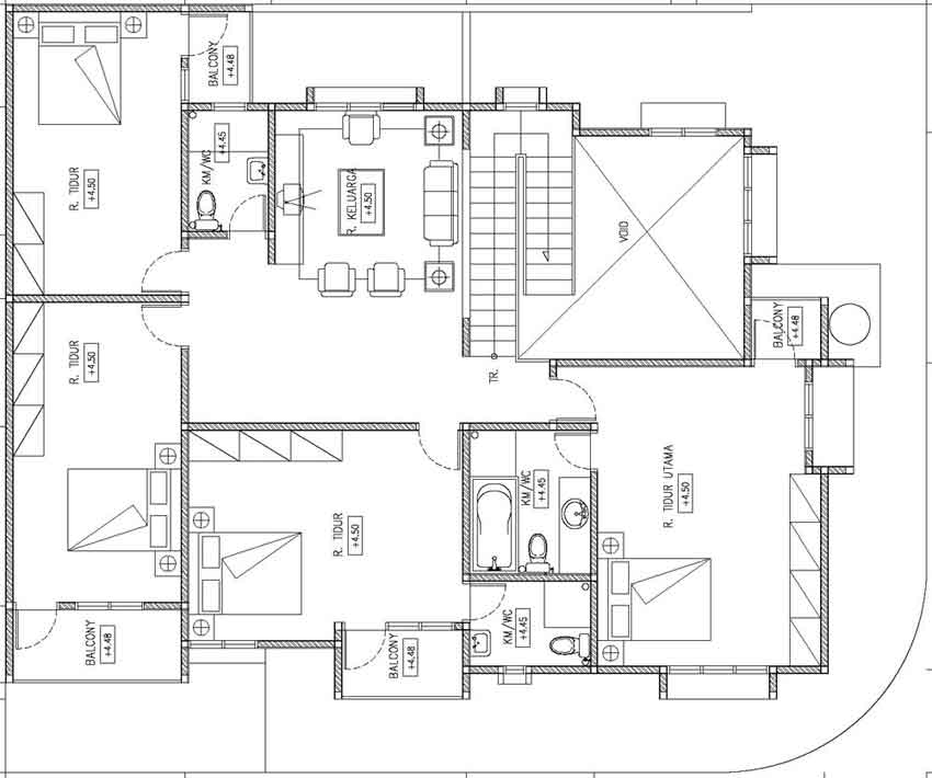 Contoh Denah Rumah  Sudut  HOOK  Gambar Desain  Rumah  