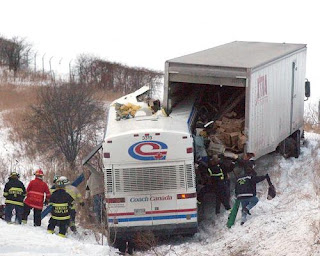 New York Charter Bus Crash with 18-Wheelers