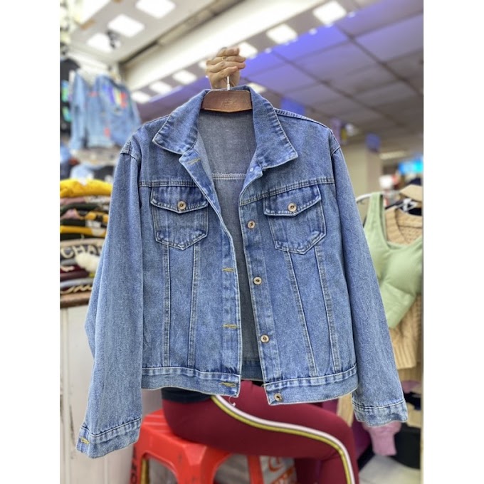 Áo Khoác Denim In Hình Chuột Mickey Đáng Yêu