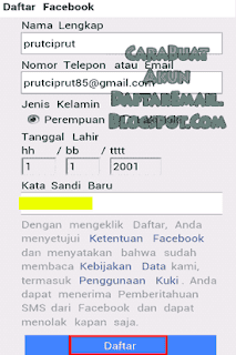 cara daftar facebook baru gratis