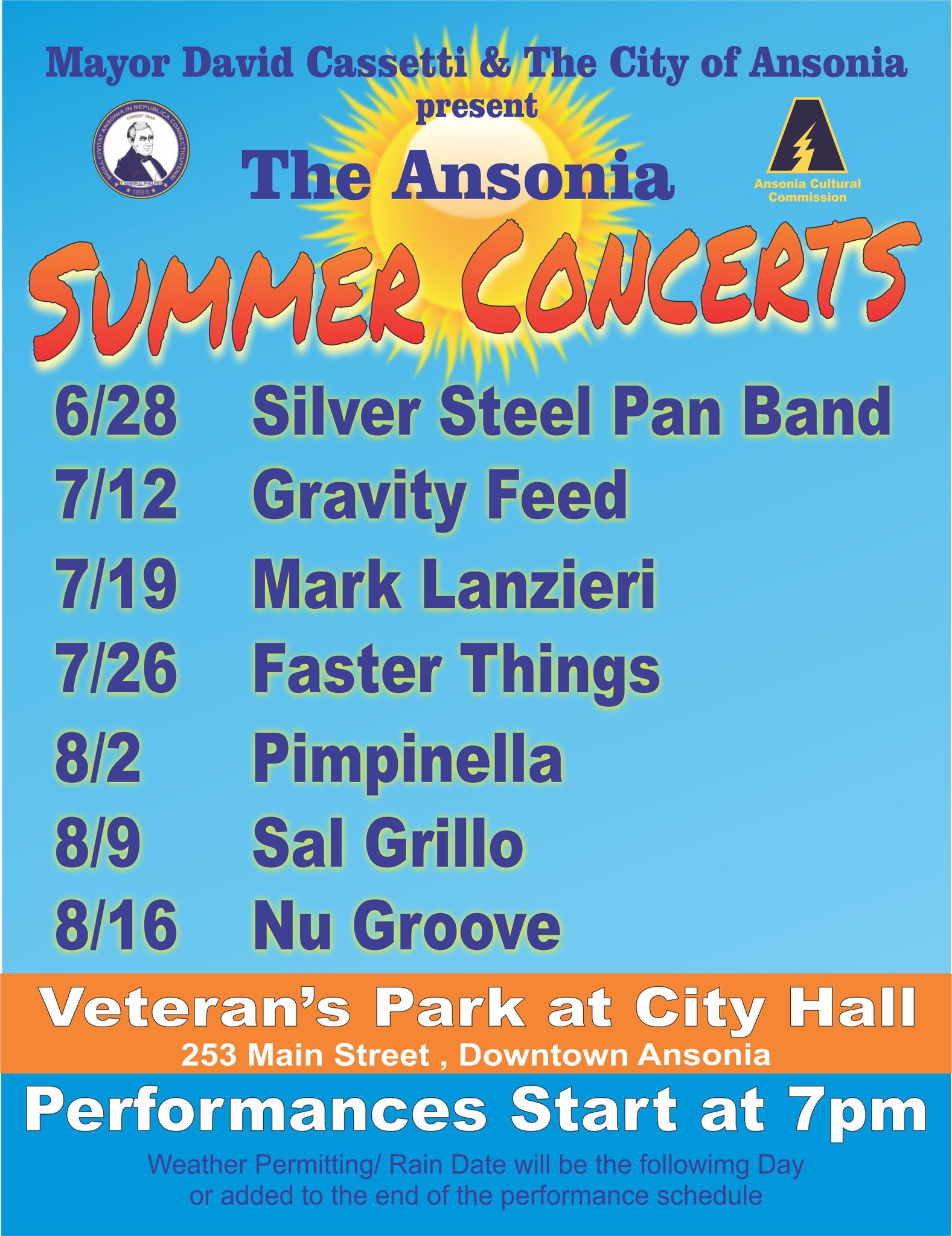 The Valley Voice Ansonia announces summer concert schedule at Veteran