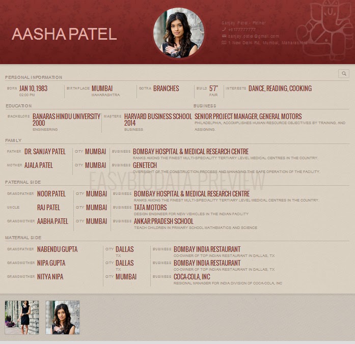 Biodata Format created with easyBiodata.com