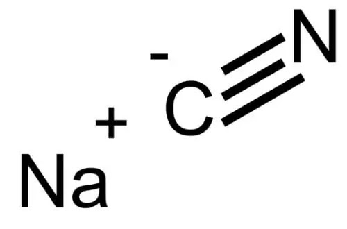 Estrutura química do Cianeto de sódio mineração ouro prata