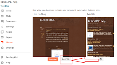 editing a blogger theme