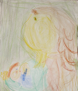 Waldorf crayon drawing breastfeeding